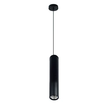

Black High quality modern minimalist cafe chandeliers Positive white led restaurant COB spotlights long tube hanging lamp bar ta