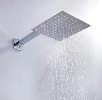 

12/10/8/6/4 inch Rainfall Shower Head Stainless Steel Ultra-thin Shower Heads Chrome Finish Round & Square Rain Shower