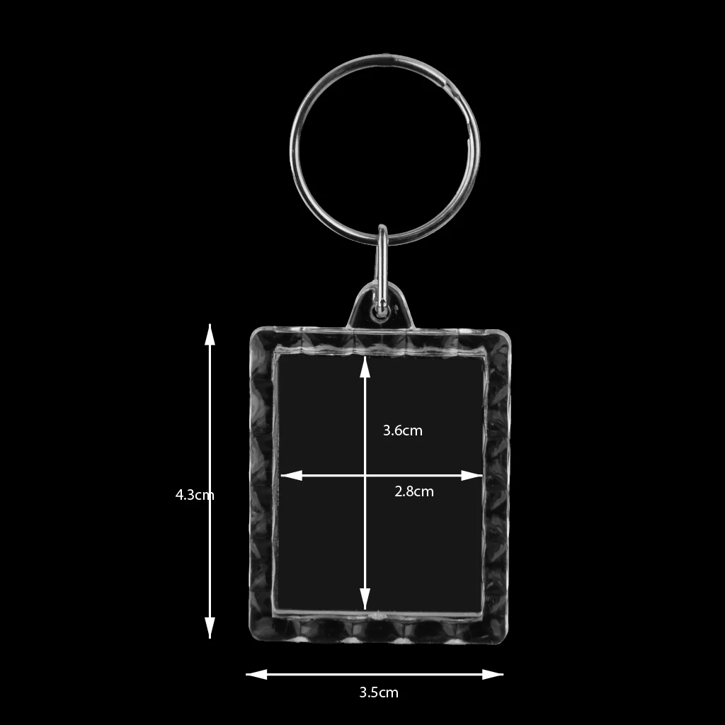 10x Clear Blank Insert Photo Picture Acrylic Frame Keyring Keyfob Keychain Gifts For Friend Parent Kids