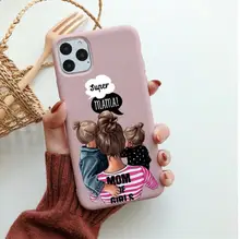 

2021 Mom Baby Soft TPU Lovely Happy Phone Case For iPhone 11 XS XR X Cases For iPhone 7 8 Plus SE 2020 12 pro Max Cover