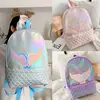 Girls Glitter Mermaid Backpack School Book Shoulder Bag Rucksack For Girls Kids PU Travel Laser Backpacks 2
