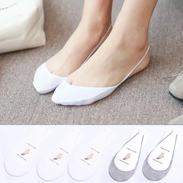 10pcs 5pair Cotton Comfortable Soild Half Sole Cover Invisible Sock Slippers for Women Girls Thin High Heel Shoes Socks Meais 3 White 2 Gray