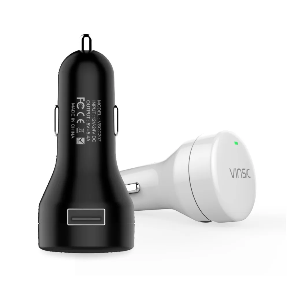 Vinsic светодиодный дисплей usb type C двойной порт автомобильное зарядное устройство Универсальный мобильный телефон автомобильное зарядное устройство для Xiaomi samsung S8 S9 iPhone X планшет