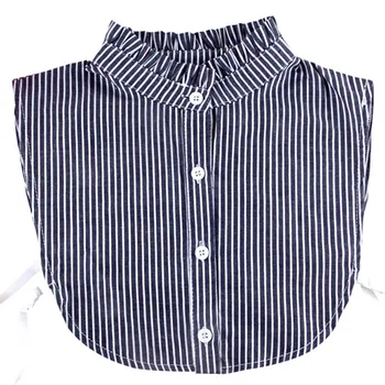 

New Women Shirt False Collar Fashion Ruffle Detachable False Collar Women Patchwork White Black Blue Striped Half Fake Collar