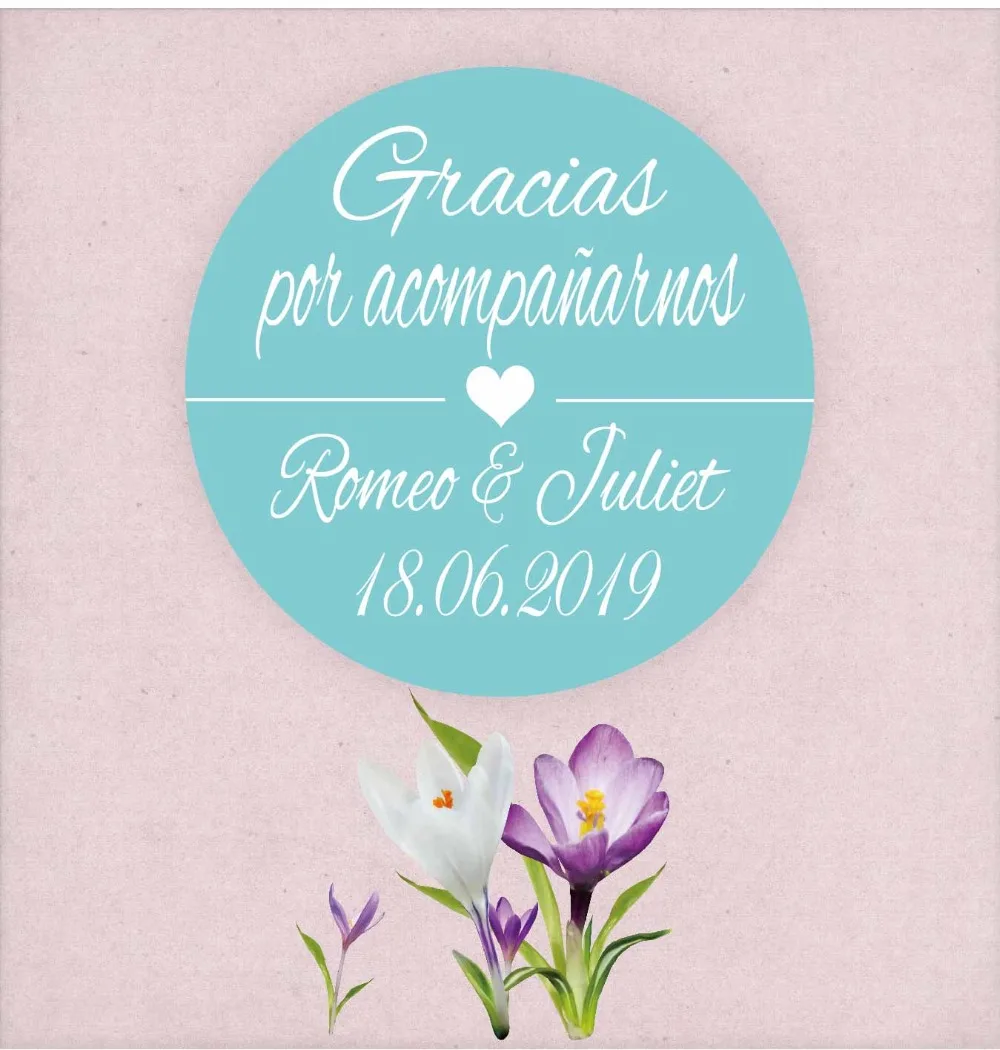 DouxArt 100 шт наклейки персонализированные Gracias por acompanarnos 4 см цветные этикетки