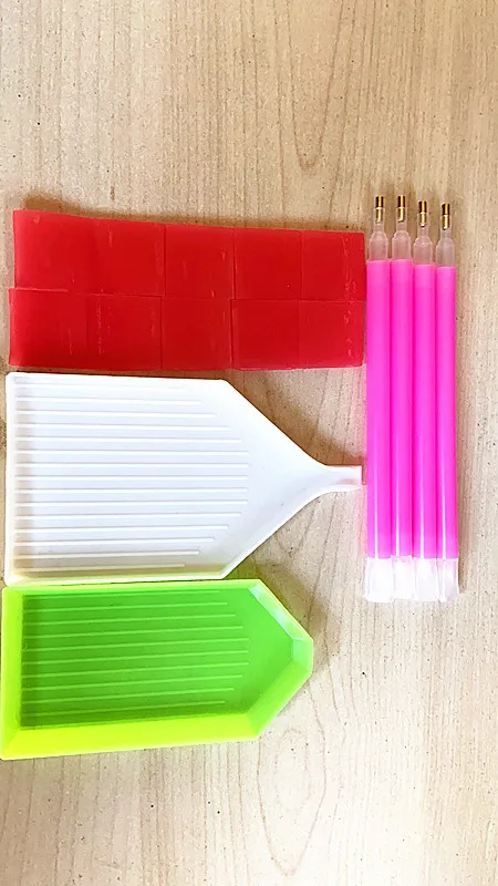 DIY Алмазная вышивка крестиком на рисунке, аксессуары мозаика, алмазная вышивка точечной фиксацией ручка глины воск открытие пластина ящик для инструментов - Цвет: 11