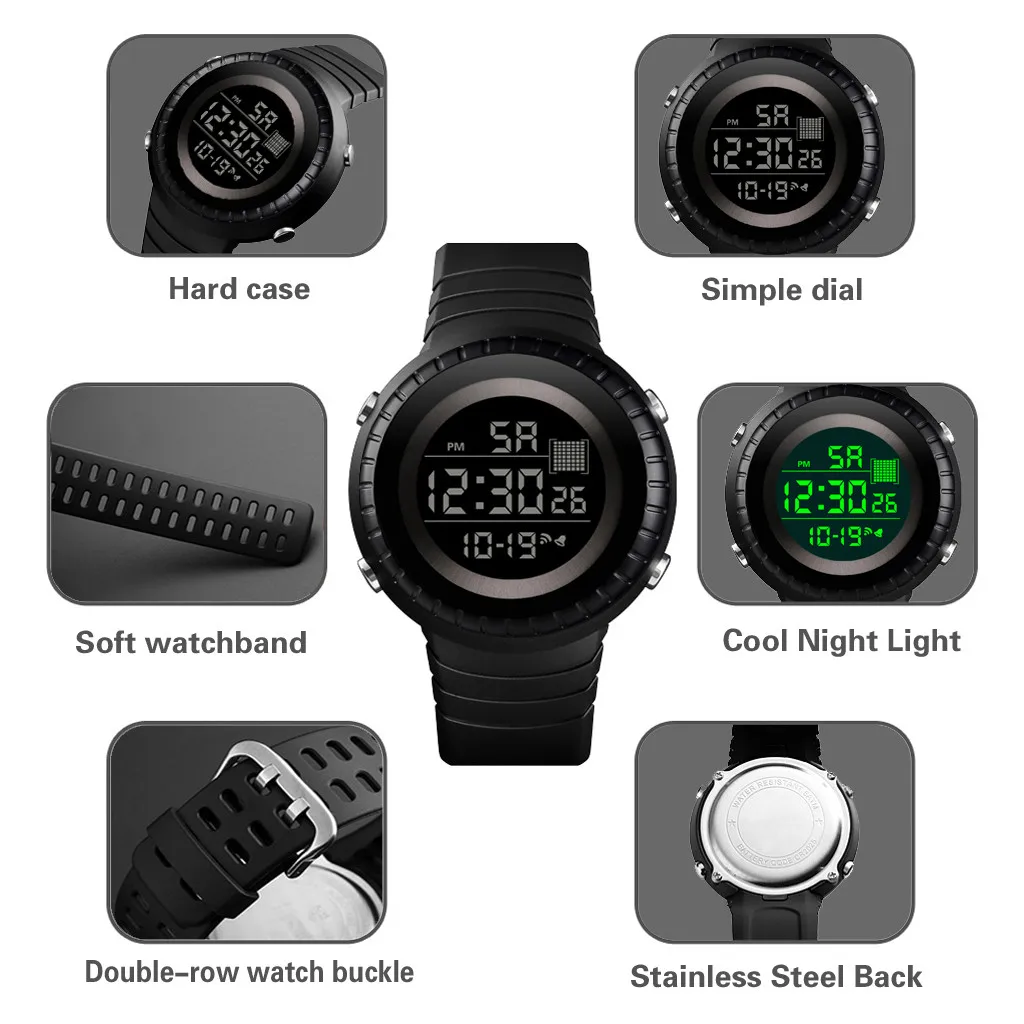 Honhx роскошный мужской женский цифровой светодиодный часы с датой спорта на открытом воздухе электронные часы reloj de hombre цифровые часы для мужчин