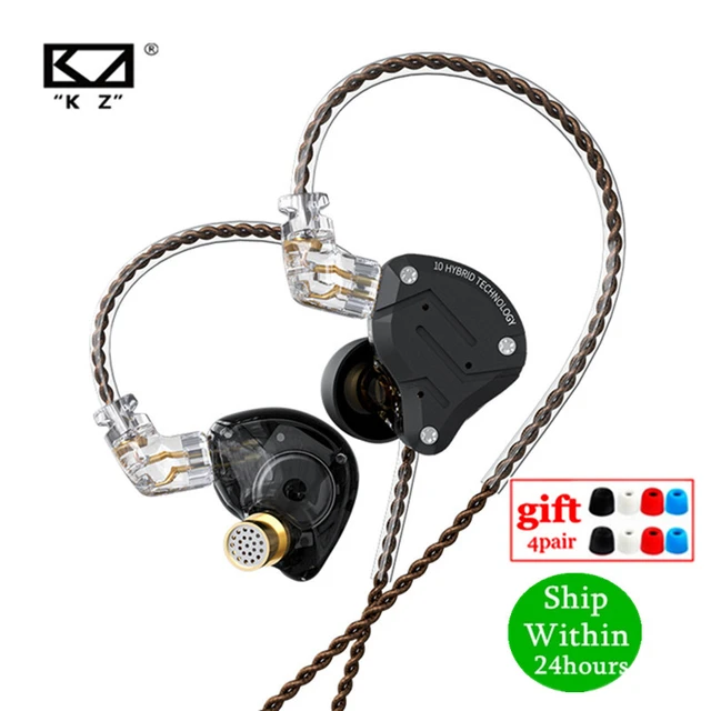 Kz Zs10 Pro Hybrid Iem Earphones - Noise Cancelling, Detachable Cable