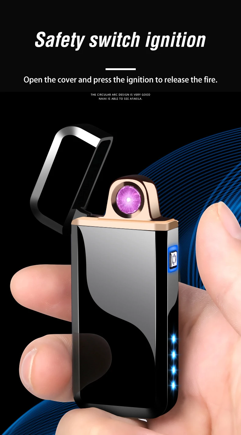 Прядильная дуговая зажигалка, USB электрическая плазменная зажигалка с фонариком, катушка Тесла, ветрозащитная Электронная зажигалка для мужчин, подарок