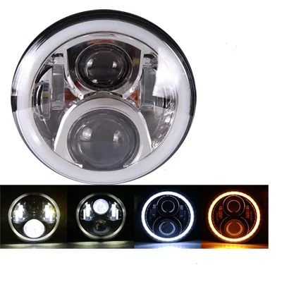 " moto rcycle светодиодный фонарь 4,5" farol auxiliar moto противотуманная фара для Harley Street Glide Touring Softail Road King на заказ Fat Boy - Цвет: Chrome 60W halo