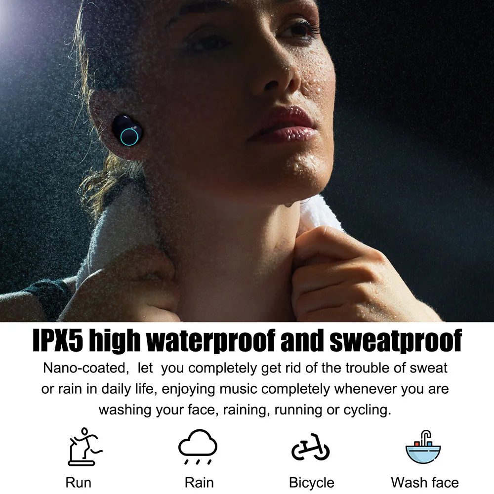 T3 TWS наушники с сенсорным управлением Bluetooth 5,0 беспроводные стерео наушники IPX5 водонепроницаемые спортивные наушники с микрофоном