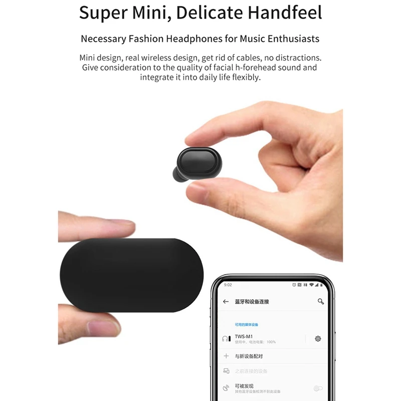 TWS Wireless Bluetooth Earphone 5 0 True Wireless Headsets with Mic Handsfree Earphone for Xiaomi Redmi