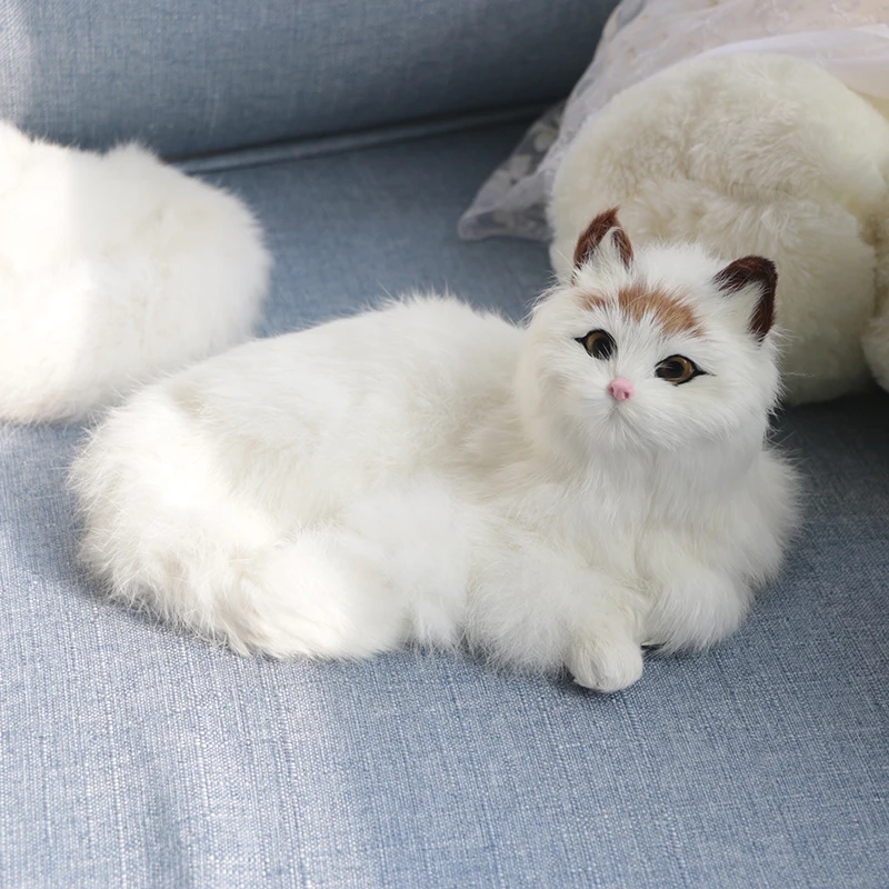 Плюшевая игрушка котенок животное Белый Кот модель кукла украшение дома кукла дети мужчины и женщины друзья подарок