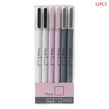 

12pcs/pack 0.5 mm Kawaii Simple Gel Pens Black Ink Pen School Stationery Students Writing Tool Office Supply