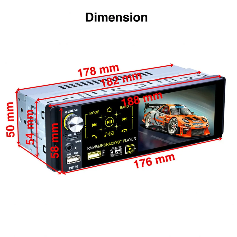 P5140 Автомагнитола Стерео DVD CD плеер MP3 Bluetooth в тире Автомобильный Мобильный Интернет универсальный автомобильный стерео HD для заднего вида