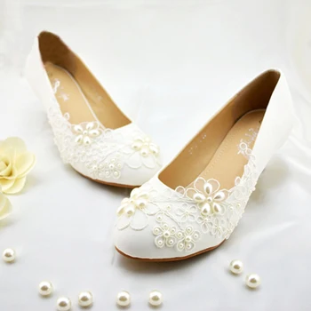 

New Style Fashion Popular Formal Shoes Flower Girl Dress Shoes White Pearl wedding Bridal shoes Party Ball Prom Shoes Wedding