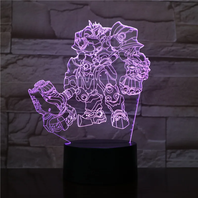 3d светодиодный Ночной светильник, игра Overwatch, герой Горилла Уинстон, фигурка, ночной Светильник для детей, спальни, детского кабинета, украшение, OW, 3D лампа