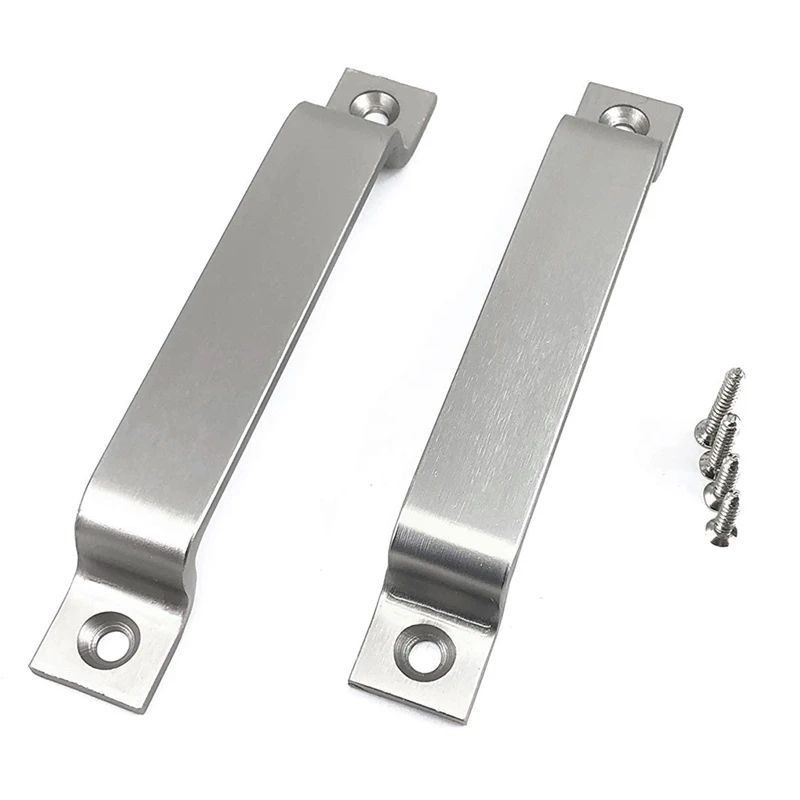 

2 Pcs Stainless Steel Sliding Barn Door Handle Pull Set for Gate Kitchen Furniture Cabinet Closet Drawer Screws Included