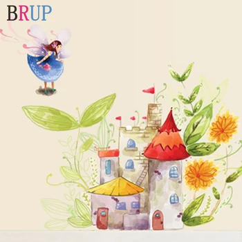 

Cartoon Fantasy Castle Wall Stickers for Kids Room Creative Elf Girl Wall Decals Art Vinyl Home Decor Lovely Bedroom Decoration