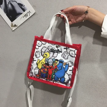 

2020 New Luxury Handbags Women Bags Designer Canvas Crossbody Bag Women's Shoulder Bag Harajuku Cloth Bag Cartoon Hit Color Pack
