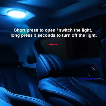 

LED Car Vehicle Interior Dome Roof Ceiling Reading Trunk Light Lamp USB Charging Multifunctional QJS Shop