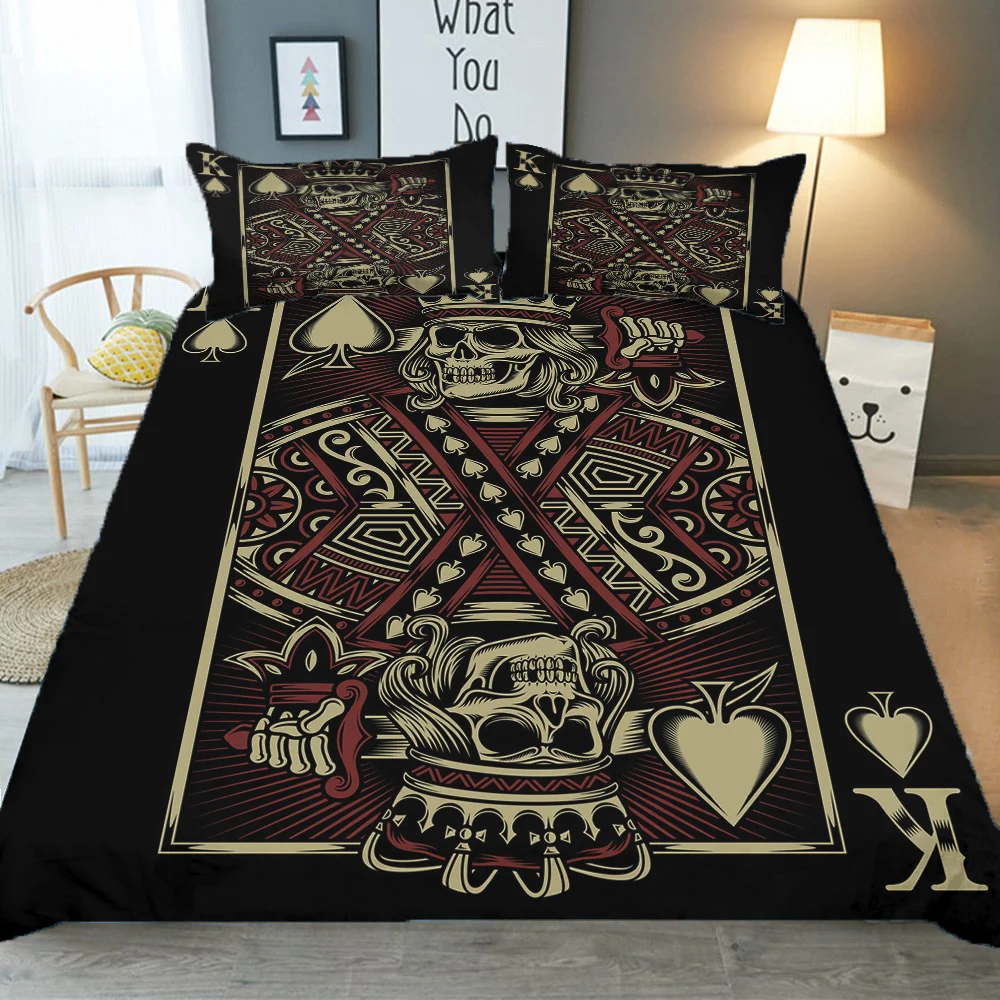 

Bed Coverlet 3D Black Tarot Printed Duvet Cover Set Home Textiles with Pillowcase for Adult King Queen Singe Size