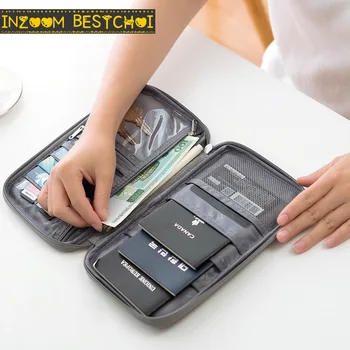 

Women Travel Passport Cover Business Card Holder Men Waterproof Oxford Cloth Credit Card Package Wallet Card Case File Bag