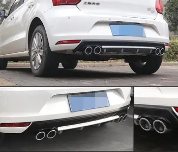 

For Volkswagen Polo 2015 ABS Rear Bumper Diffuser Bumpers Protector For 2014-2016 VW Polo Body kit bumper rear lip rear spoiler
