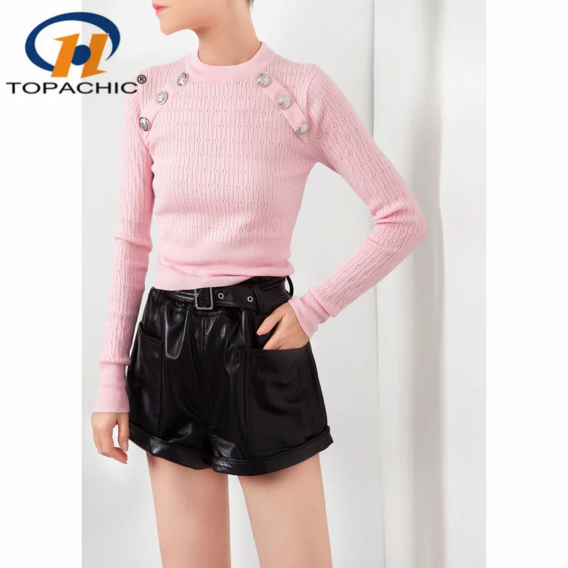 10.30 Autumn Winter High waist crop sweaters women slim long sleeve short pullover O-neck wool knitted base shirt tops