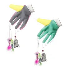 Przenośna wielofunkcyjna moda urocza zabawna zabawka dla kota śliczna Scratch rękawiczki zwierzęta interaktywne rękawiczki produkty dla zwierzaka domowego(China)