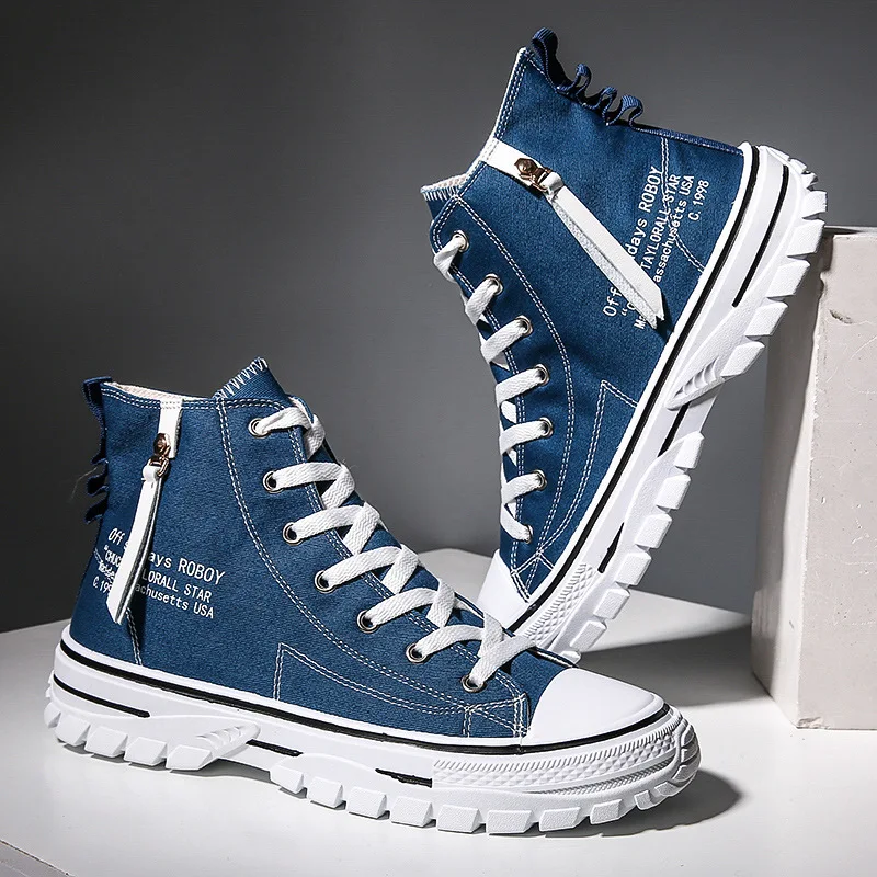 Canvas Shoes Oxford High-Top Trend Korean Casual Wild Help Men