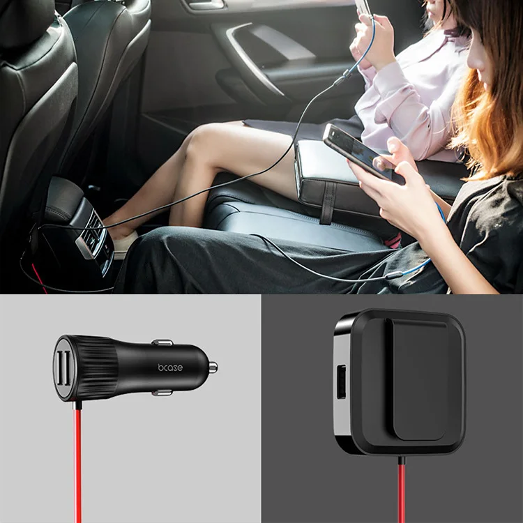 

Bcase Share Car Mounted Charger Front And Back Four USB Universal Handphone Car Charger Multi-functional Cigarette Lighter Fast