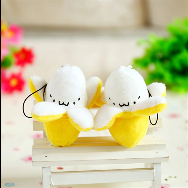 HANDANWEIRAN 1Pcs 7CM mini Cute Banana Plush Toy Cotton Cartoon Doll Pendant stuffed toys for Girl 4