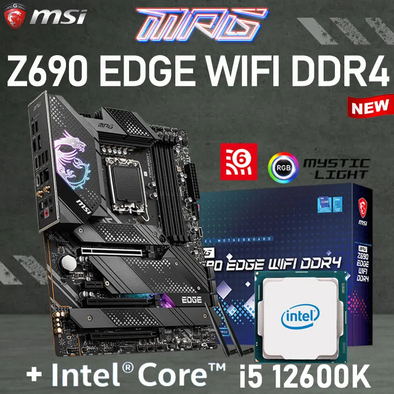 LGA1700 12th Intel Core I5 12600K Combo + Mpg Z690 Edge Wifi DDR4