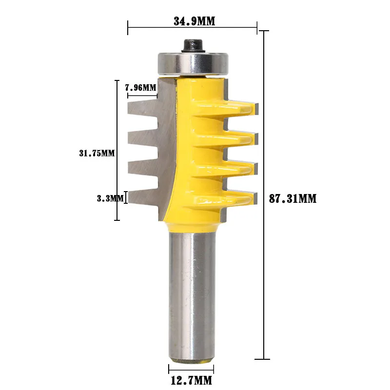 

Krachtige Rail Reversible Finger Joint Glue Router Bit Cone Tenon Woodwork Cutter Power Tools 1/2" 1/4" 8mm Shank