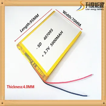 

3.7V 5000mah (polymer lithium ion battery) Li-ion battery for tablet pc 7 inch MP3 MP4 [407095] replace [357095] High capacity