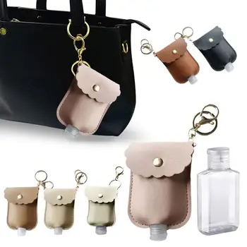 

1PCS Mini Refillable Empty Travel Bottles Hand Sanitizer Leather Case with Separate Bottle Portable Hand Sanitizer Storage Bag K