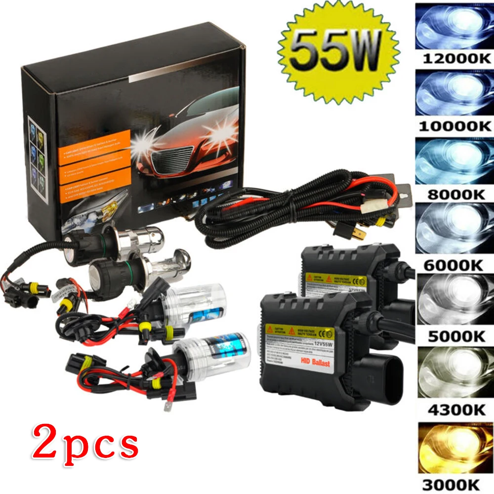 

Car 12V H13 H4 55W HID Xenon Headlight Light H1 H3 H7 H8 H11 9005 9006 Conversion Kit Bulbs Ballast 5000K 6000K 8000K 10000K