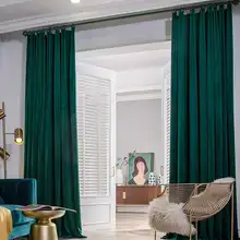 ENHAO Solido di Alta Ombreggiatura Velluto Tende Oscuranti per Soggiorno di Lusso di Spessore Finestra Tende per la Camera Da Letto Tende Pannello Personalizzato(China)