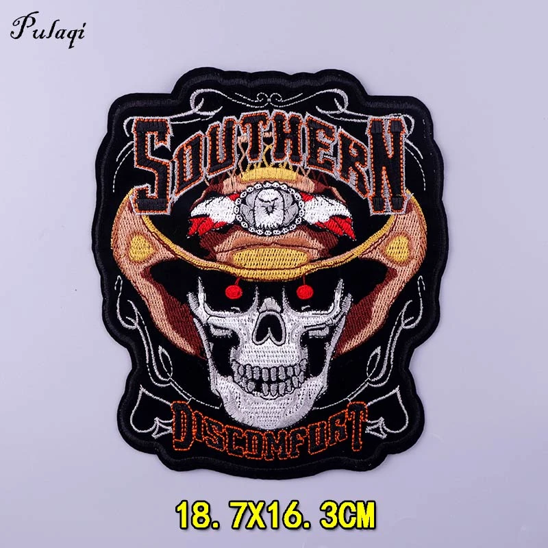 cuello Siete piloto Parches bordados grandes de calavera Punk para ropa, parche trasero Diy, parches  termoadhesivos de ropa de animales, chaquetas Hippie, parche grande|Parches|  - AliExpress