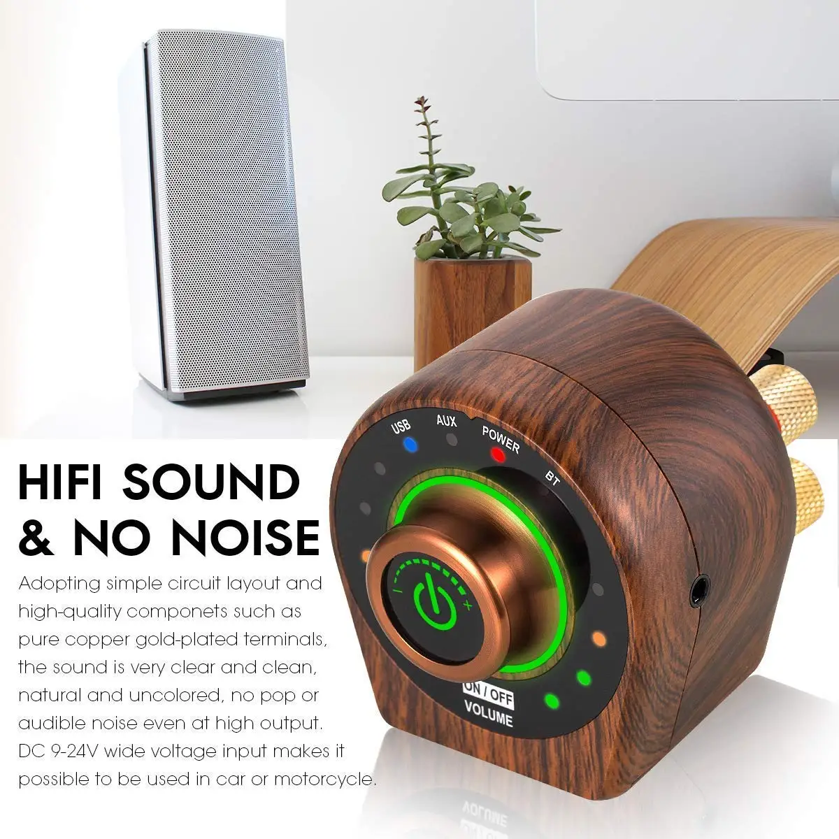 Portable Mini Bluetooth 5.0 Power Amplifier Class D Digital Stereo Speaker Amp w
