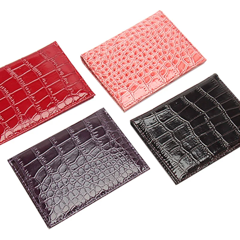 

Crocodile Pattern Card Package Retro Card Holder Simplicity ID Protection Cover Stylish Leather Card Holders Solid Color Wallet