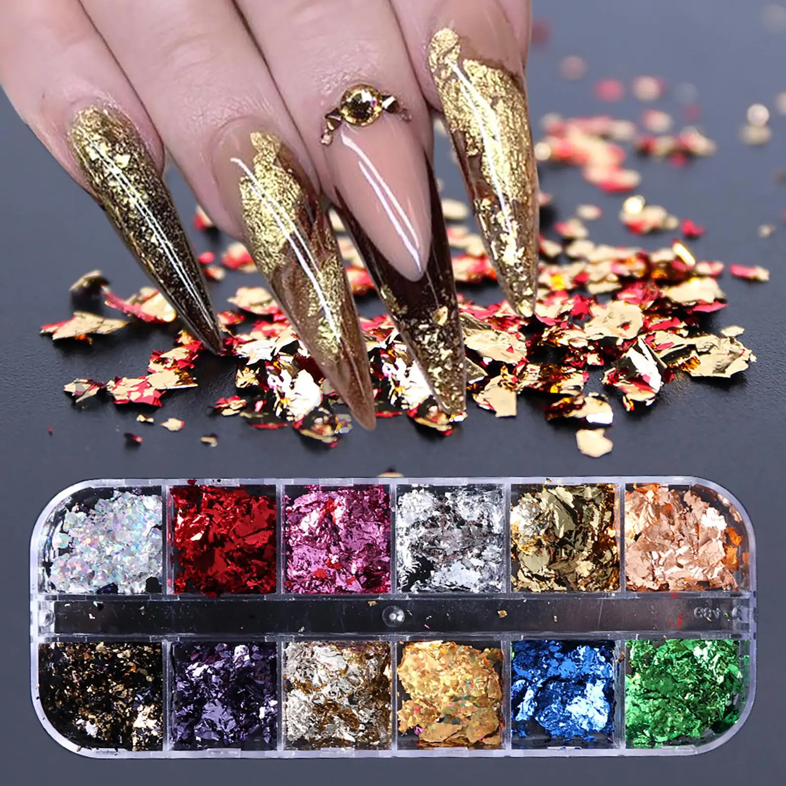

HOT SALESï¼ï¼ï¼New Arrival Nail Sequins Irregular Flakes Shiny Paper Fashion Nail Glitter Powder for Home