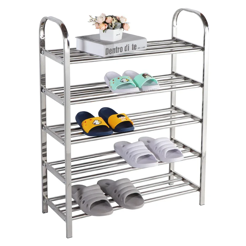 A creative stainless steel shoe rack assembly simple shoe rack multi-storey dormitory economical shoe cabinet