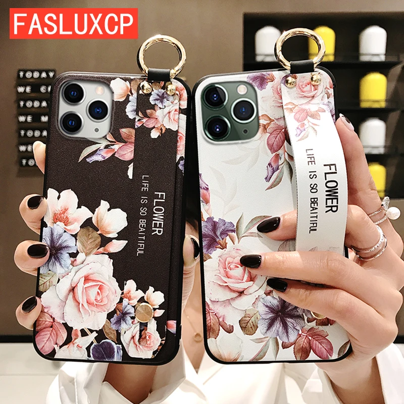 Чехол для iPhone 12 Модный чехол держатель телефона с цветами 8 Plus 6 6s 7 X XR XS 11 pro max