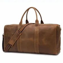 Ретро Crazy Horse кожаная мужская дорожная сумка из натуральной кожи, сумка для путешествий, Мужская багажная сумка на плечо, сумка-тоут