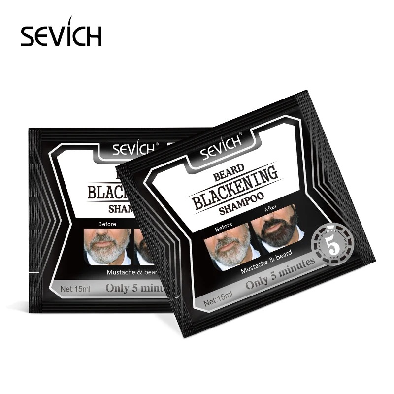 Sevich 15ml Beard Blackening Shampoo Dye Beard Into Black Fast Beard Darkening Shampoo Natural Black Shampoo For Beard