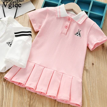 

Vgiee Kids Girls Summer Outfit Dress Summer 2020 Cotton Short Sleeve Kids Baby Girl Wear 3 To 8 Years Children Wear CC1081