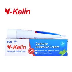Y-Kelin Крем для фиксации зубных протезов 40 г крепкая фиксация протезов для полных и частичных носителей протезов крем для фиксации протезов
