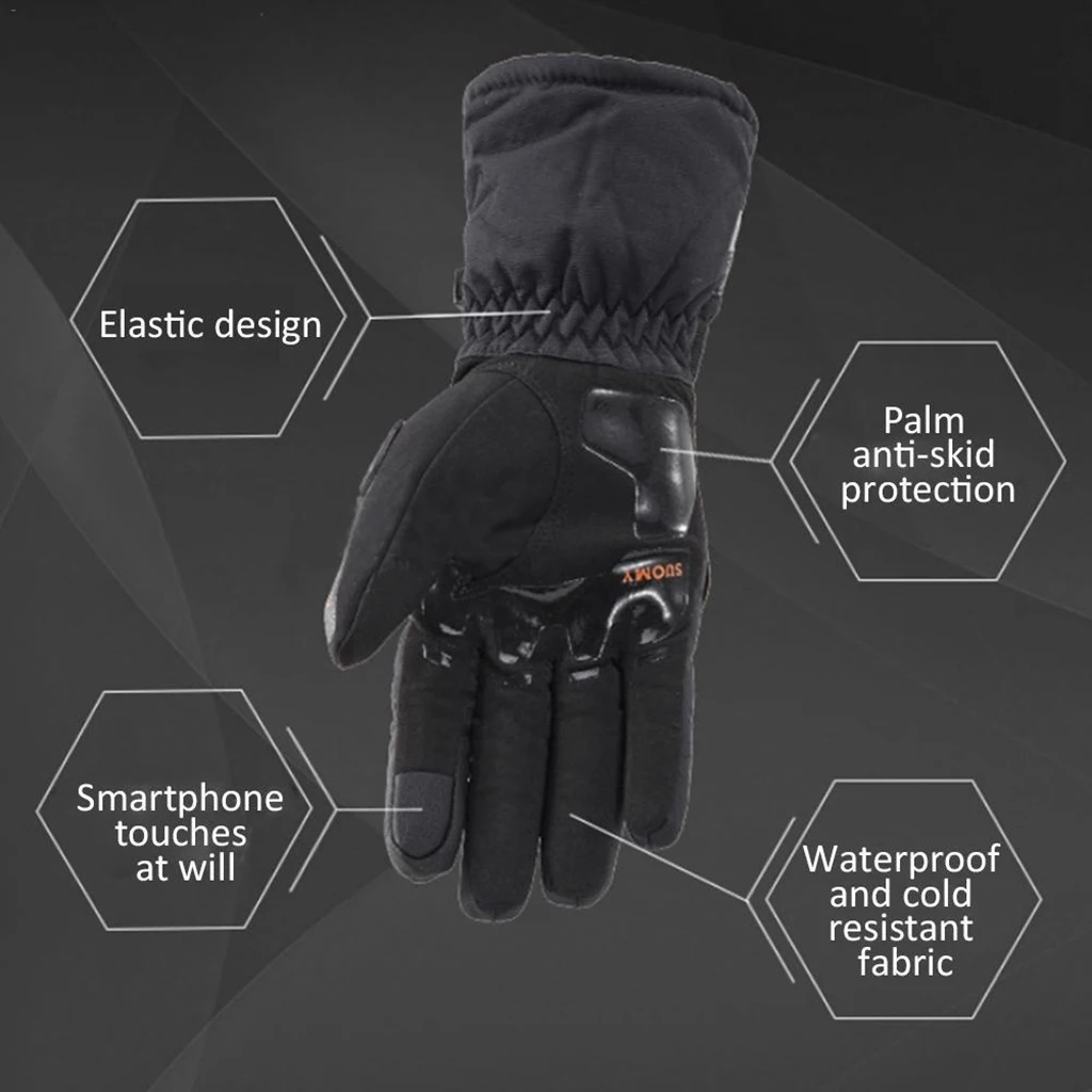 1 Pair Motorcycle Gloves Men 100% Waterproof Windproof Winter Gant Moto Gloves Touch Screen Guantes Moto Motorbike Warm Glooves